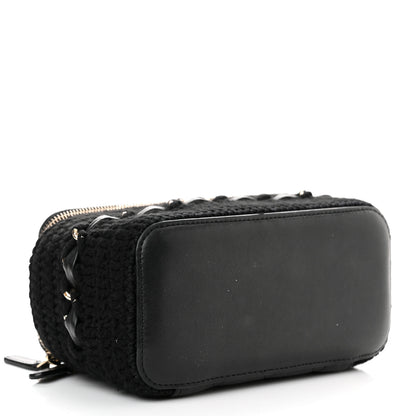 Chanel Lambskin Crochet Quilted Small Vanity Case With Chain Black 4 of 11