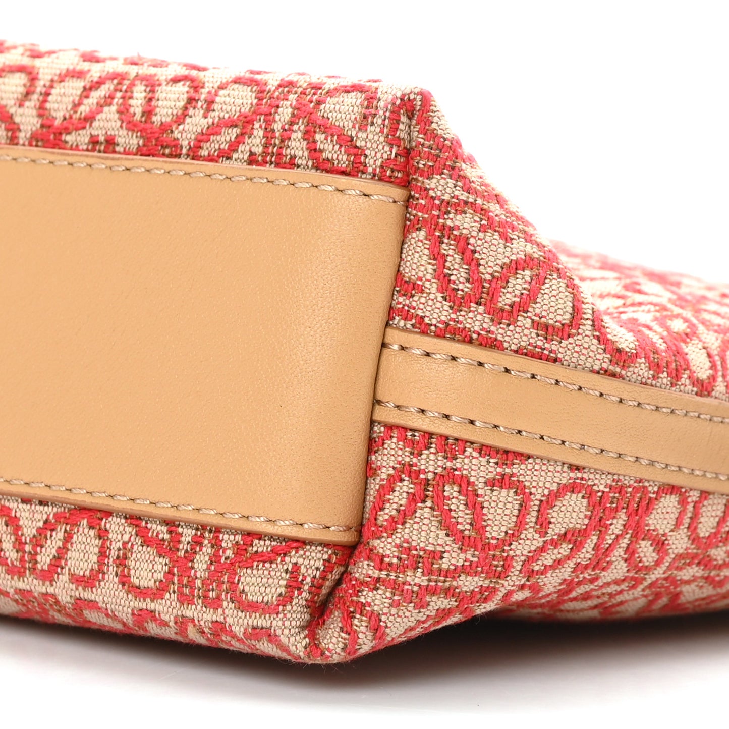 Jacquard Anagram Calfskin Mini Flamenco Knot Clutch Red Warm Desert
