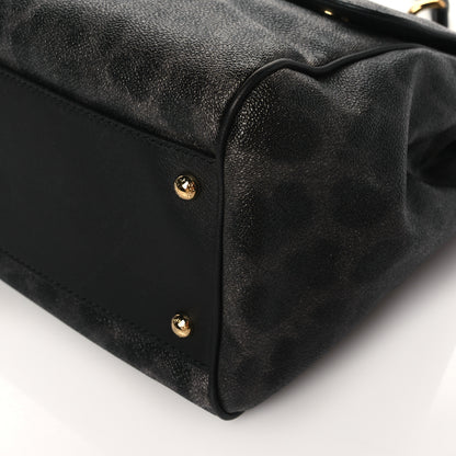 Dolce & Gabbana Dauphine Leopard Print Large Miss Sicily Satchel Black 8 of 8