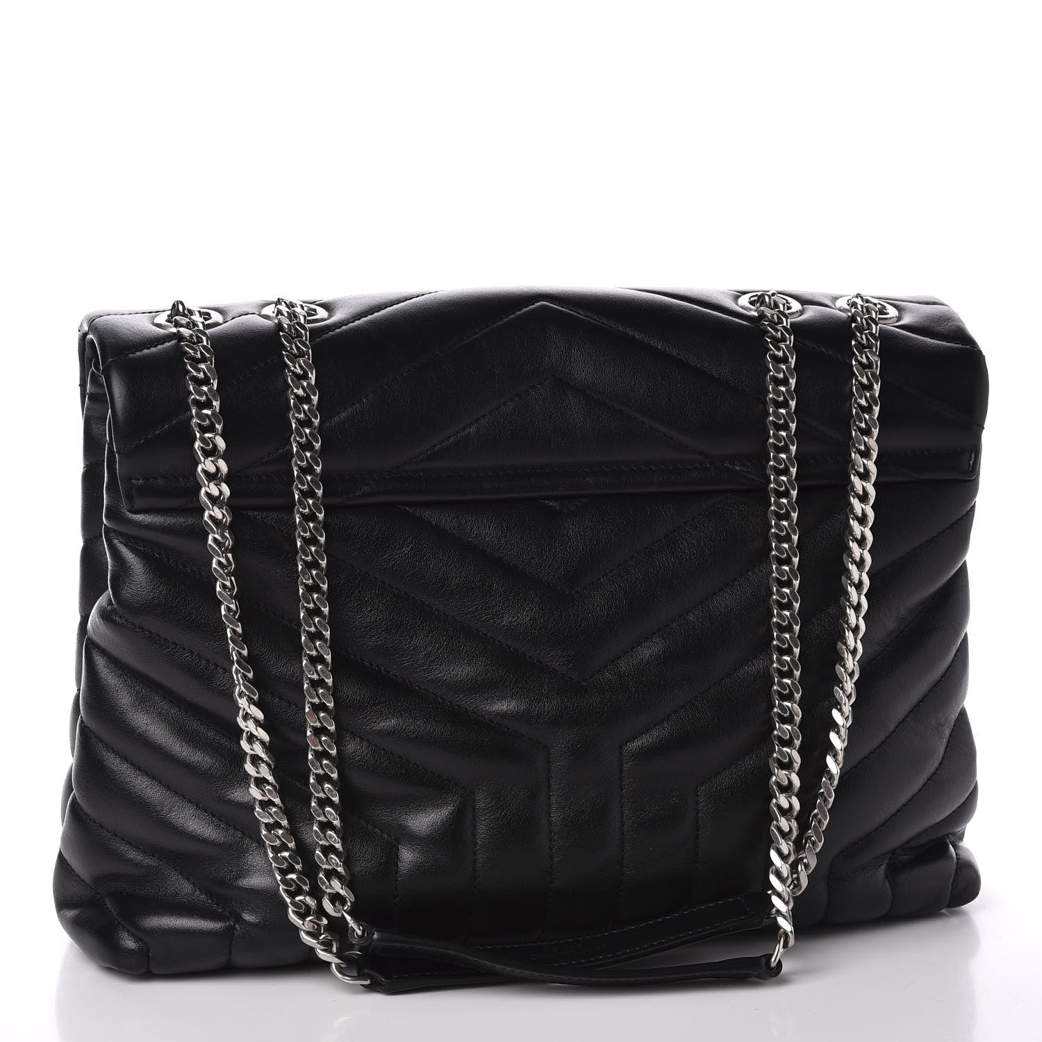 Saint Laurent Calfskin Y Quilted Monogram Medium Loulou Chain Satchel Black 2 of 11