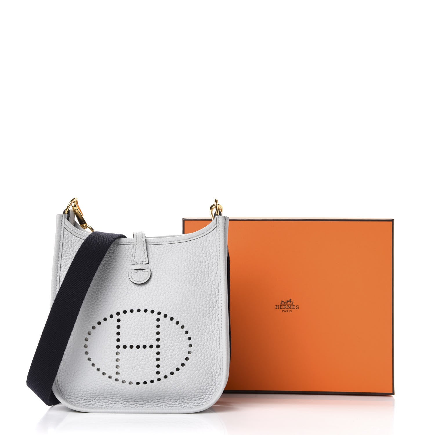 Hermes Taurillon Clemence Amazone Evelyne TPM Bleu Pale Indigo 9 of 9