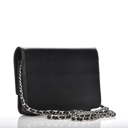 Chanel Caviar Sevruga Wallet On Chain WOC Black 3 of 10