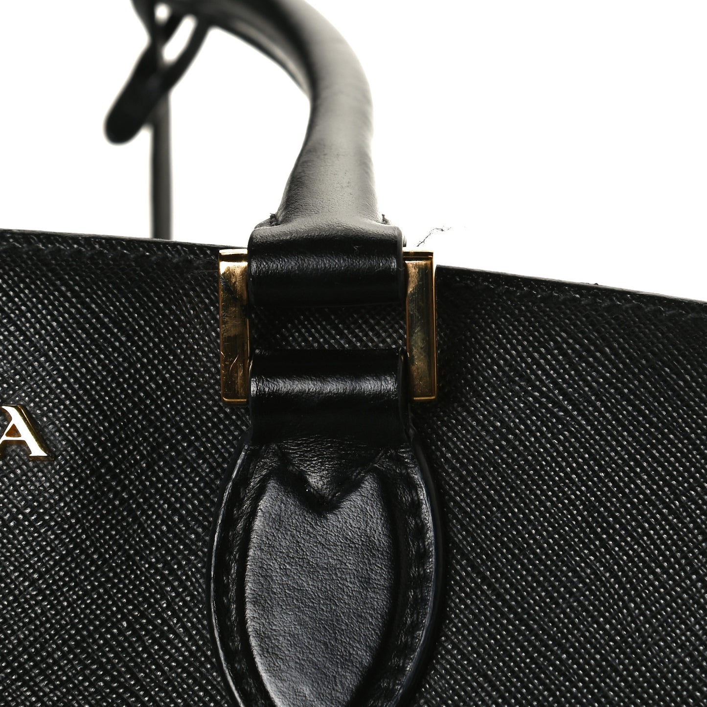 Saffiano Soft Calfskin Double Handle Satchel Black