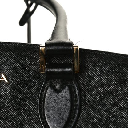 Prada Saffiano Soft Calfskin Double Handle Satchel Black 13 of 17