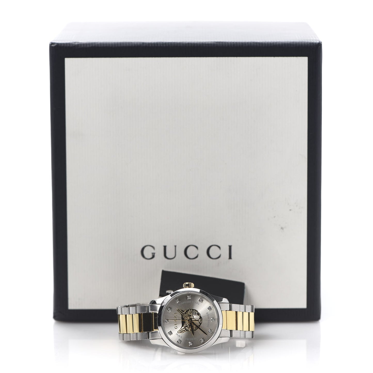 Stainless Steel Diamond 27mm G-Timeless Two Tone Cat Quartz Watch