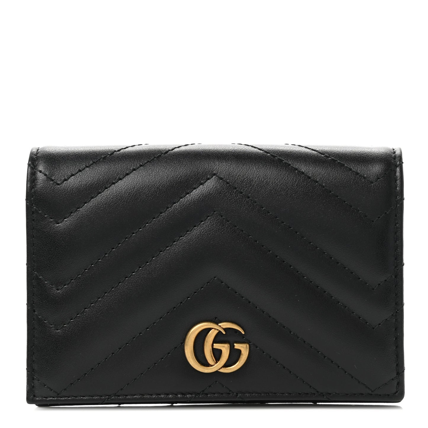 Calfskin Matelasse GG Marmont Passport Case Black