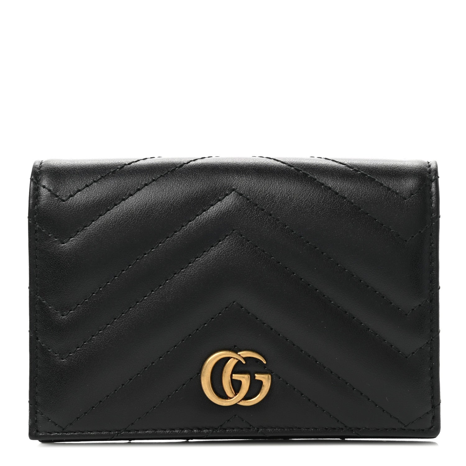 Gucci Calfskin Matelasse GG Marmont Passport Case Black 1 of 7