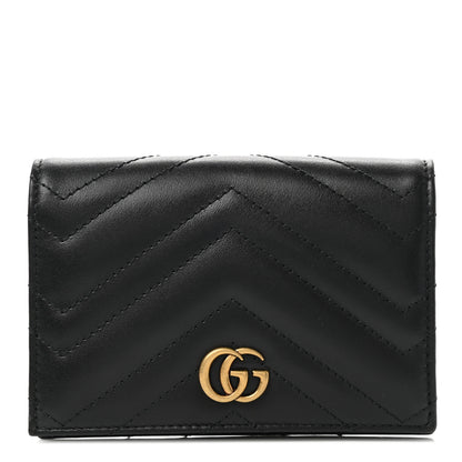 Gucci Calfskin Matelasse GG Marmont Passport Case Black 1 of 7