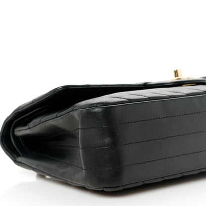 Chanel Lambskin Chevron Quilted Medium Double Flap Black 10 of 11