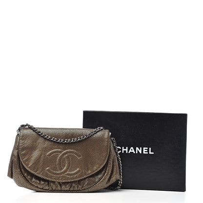 Chanel Metallic Caviar Half Moon Wallet On Chain WOC Bronze 13 of 13