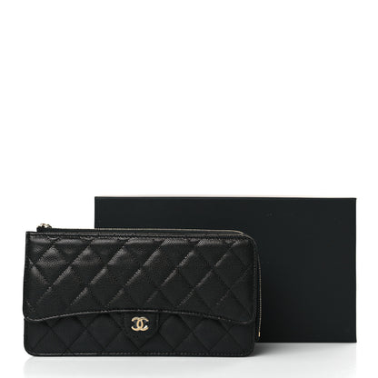 Chanel Caviar Quilted Flap Zip Pouch Black 8 of 8