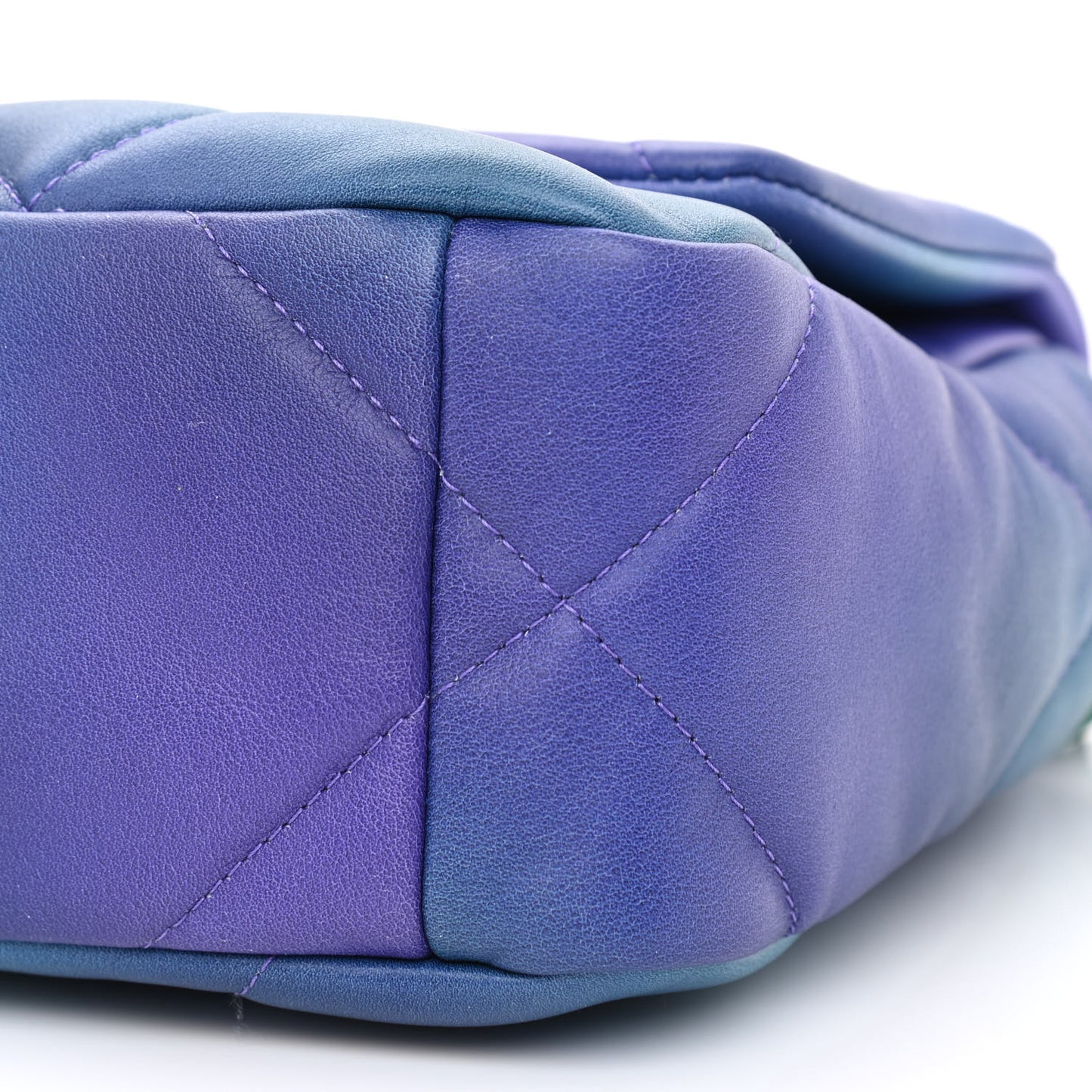 Tie Dye Calfskin Quilted Medium Chanel 19 Flap Blue Purple