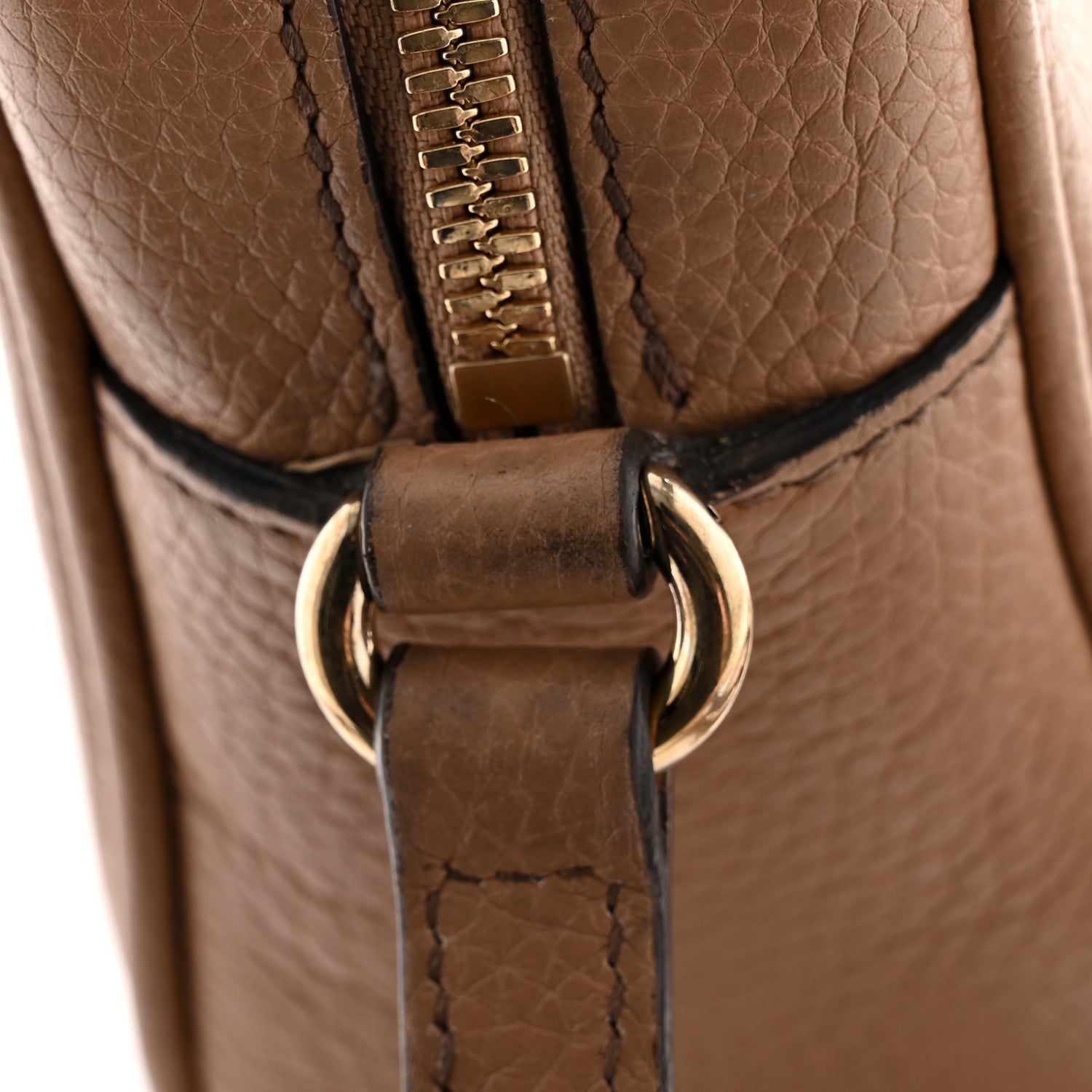 Gucci Pebbled Calfskin Small Soho Disco Bag Camelia 13 of 14