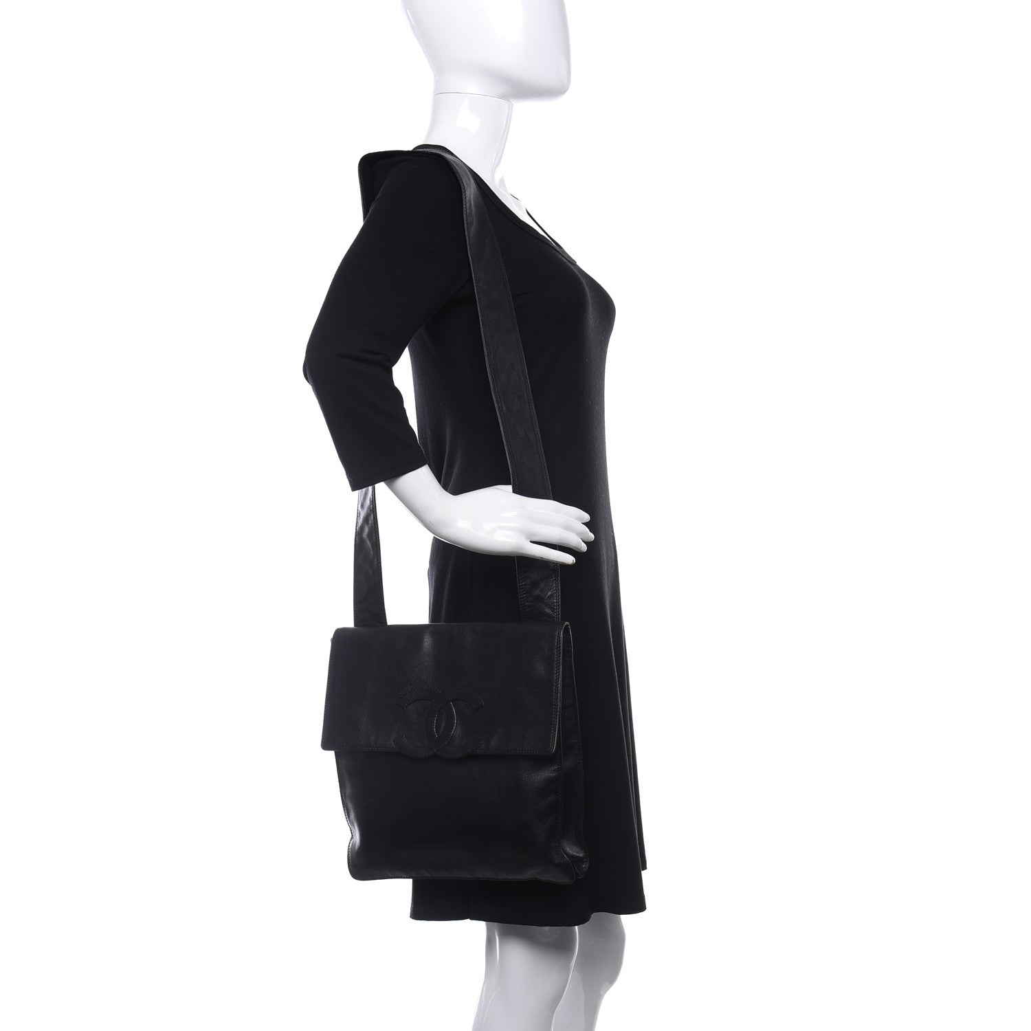 Chanel Lambskin CC Shoulder Flap Bag Black 2 of 12