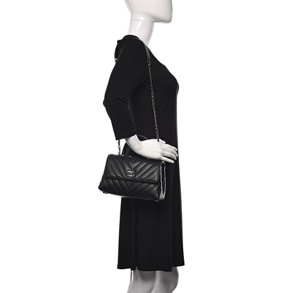 Chanel Caviar Chevron Quilted Mini Coco Handle Flap Black 2 of 10