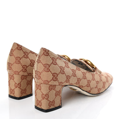 Gucci Monogram GG Victoire 55mm Loafer Pumps 39 Beige Ruggine 4 of 8
