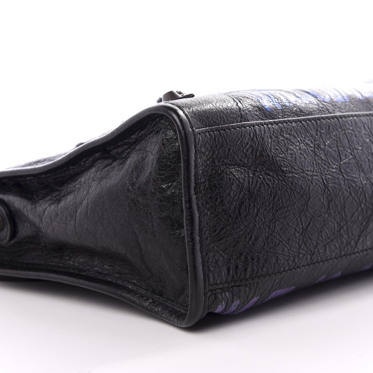 Balenciaga Agneau Arena Graffiti All Over Classic Hardware S City Black Bleu Violet 5 of 8