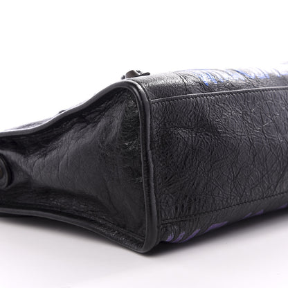 Balenciaga Agneau Arena Graffiti All Over Classic Hardware S City Black Bleu Violet 5 of 8
