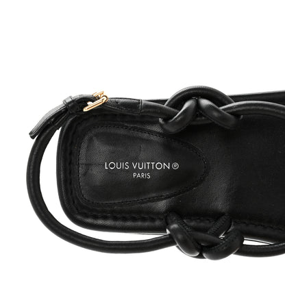 Louis Vuitton Lambskin Nova Flat Sandals 38 Black 7 of 9