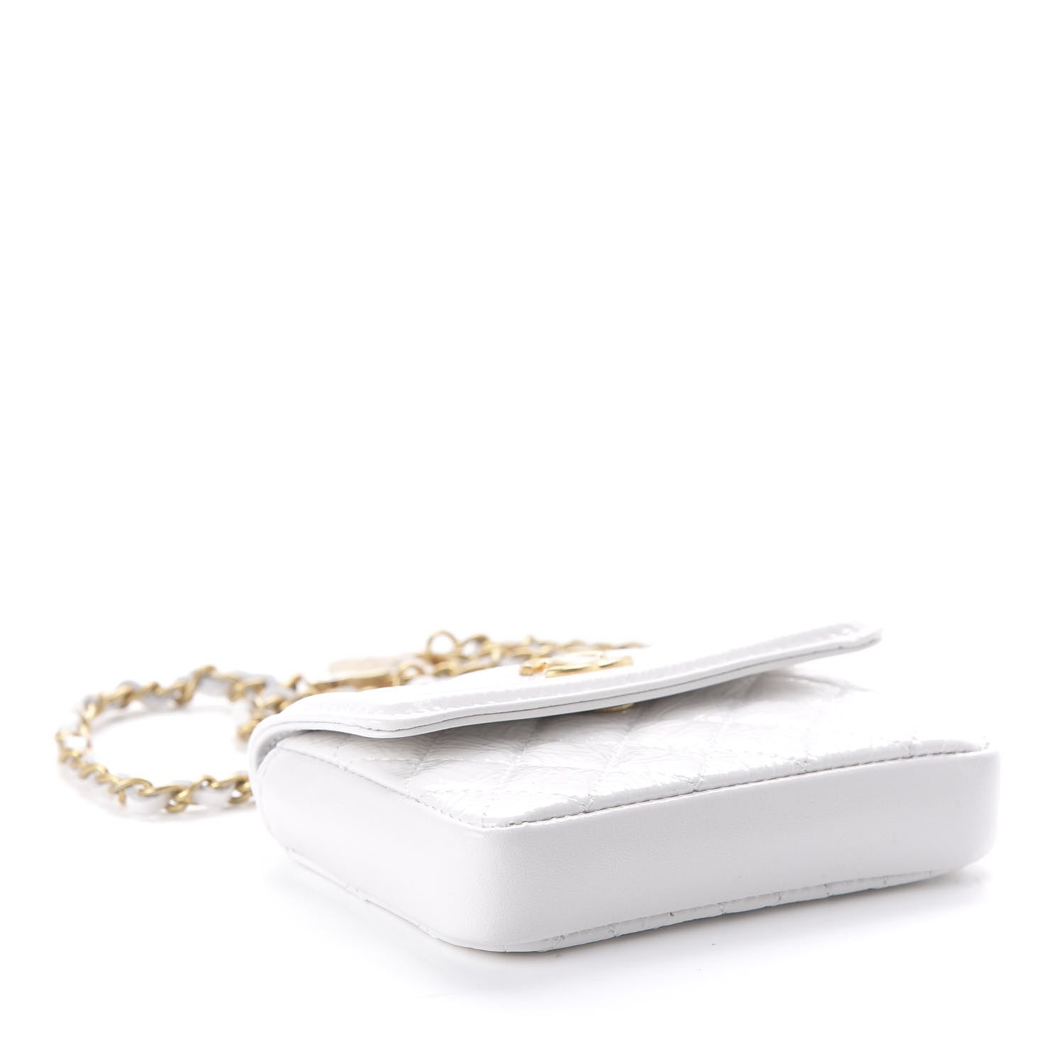 Chanel Patent Quilted Chain Waist Bag White 4 of 12