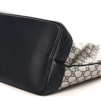 Gucci GG Supreme Monogram Textured Dollar Calfskin Web Large Ophidia Tote Beige Blue 11 of 12