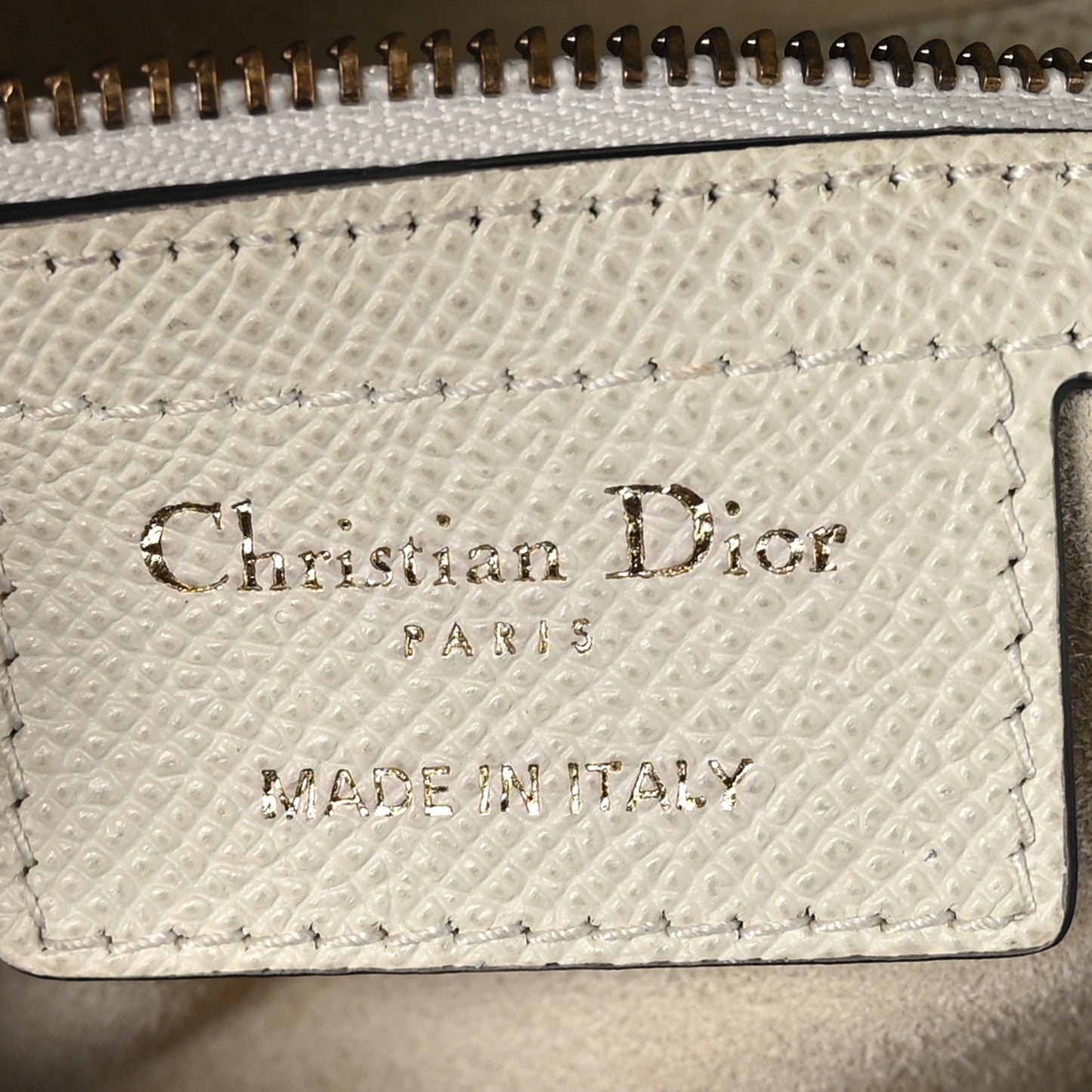 Grained Calfskin Saddle Bag White