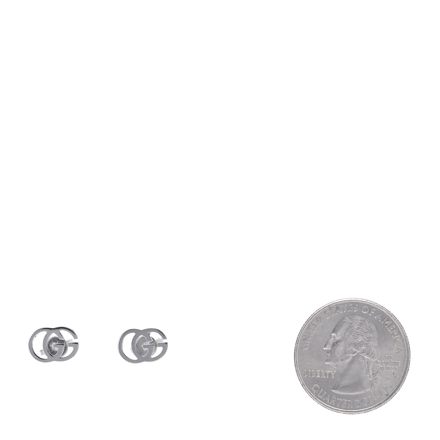 18K White Gold GG Tissue Stud Earrings