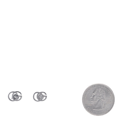 Gucci 18K White Gold GG Tissue Stud Earrings 2 of 5