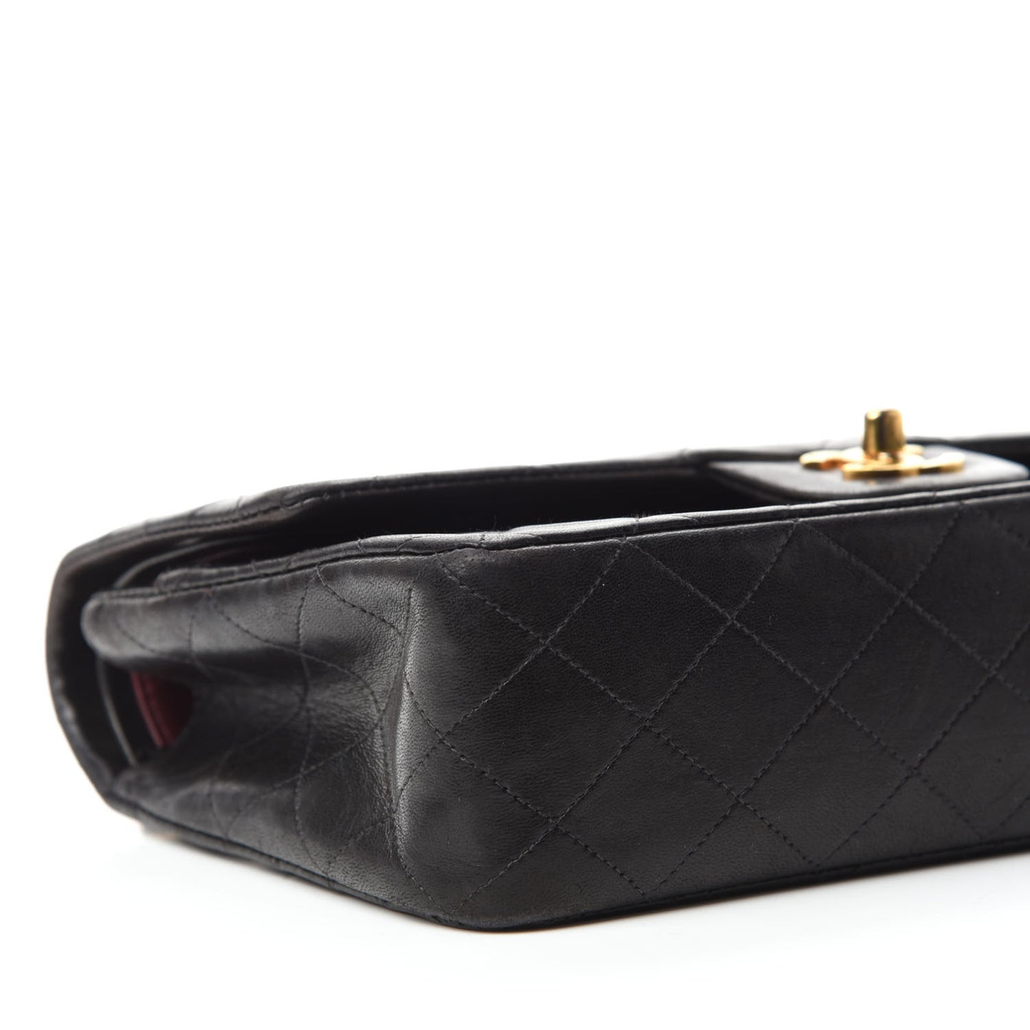 Lambskin Quilted Medium Double Flap Black