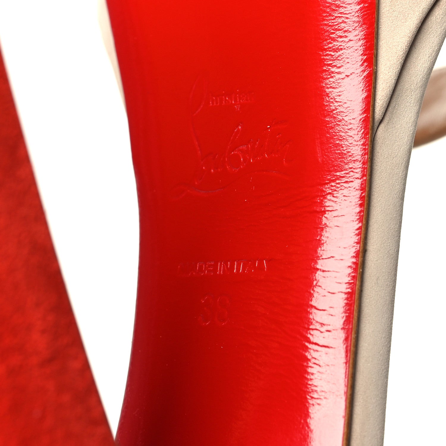 Christian Louboutin Velour Calfskin Summerissima 140 Sandals 38 Nude Red 6 of 8