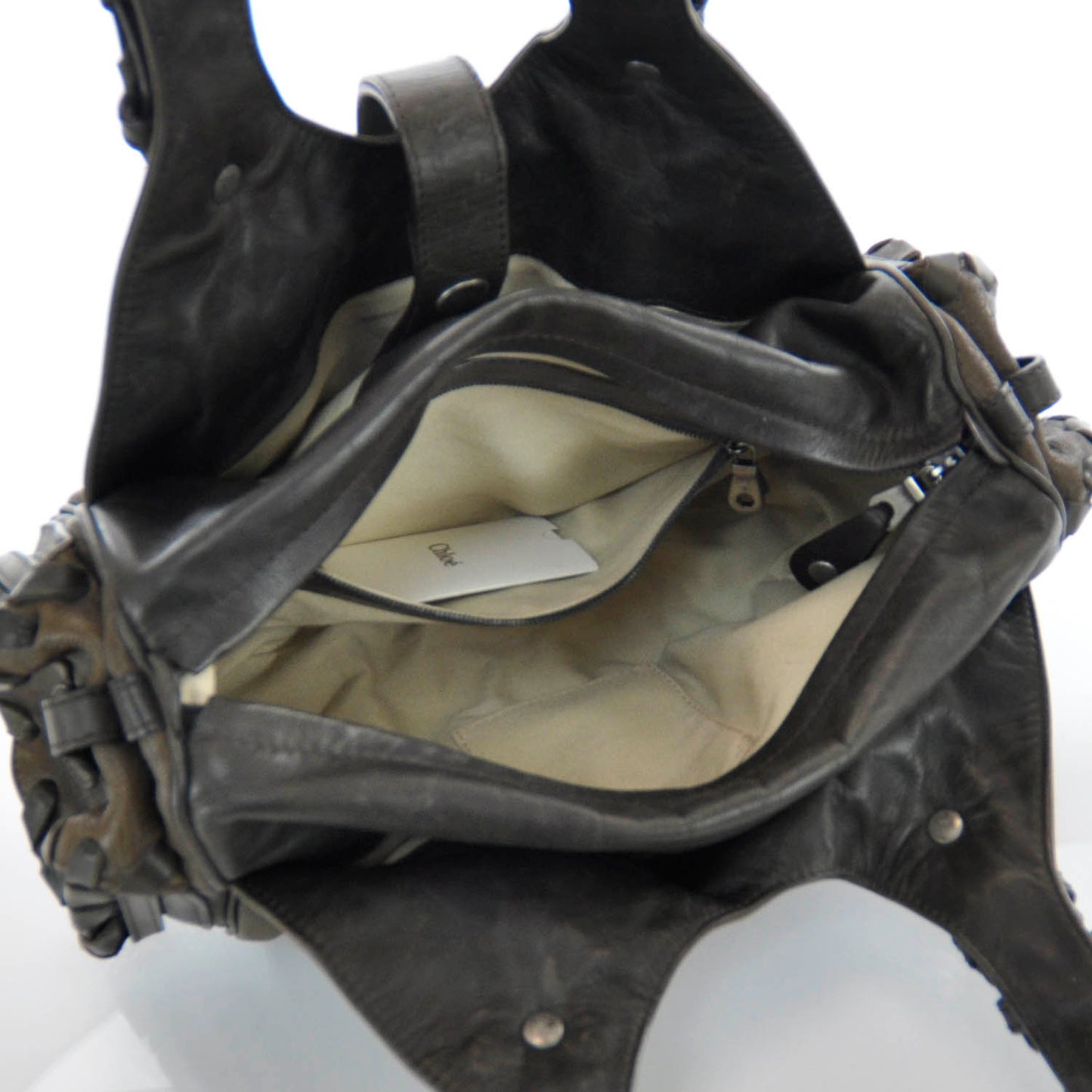 Calfskin Silverado Shoulder Bag Grey