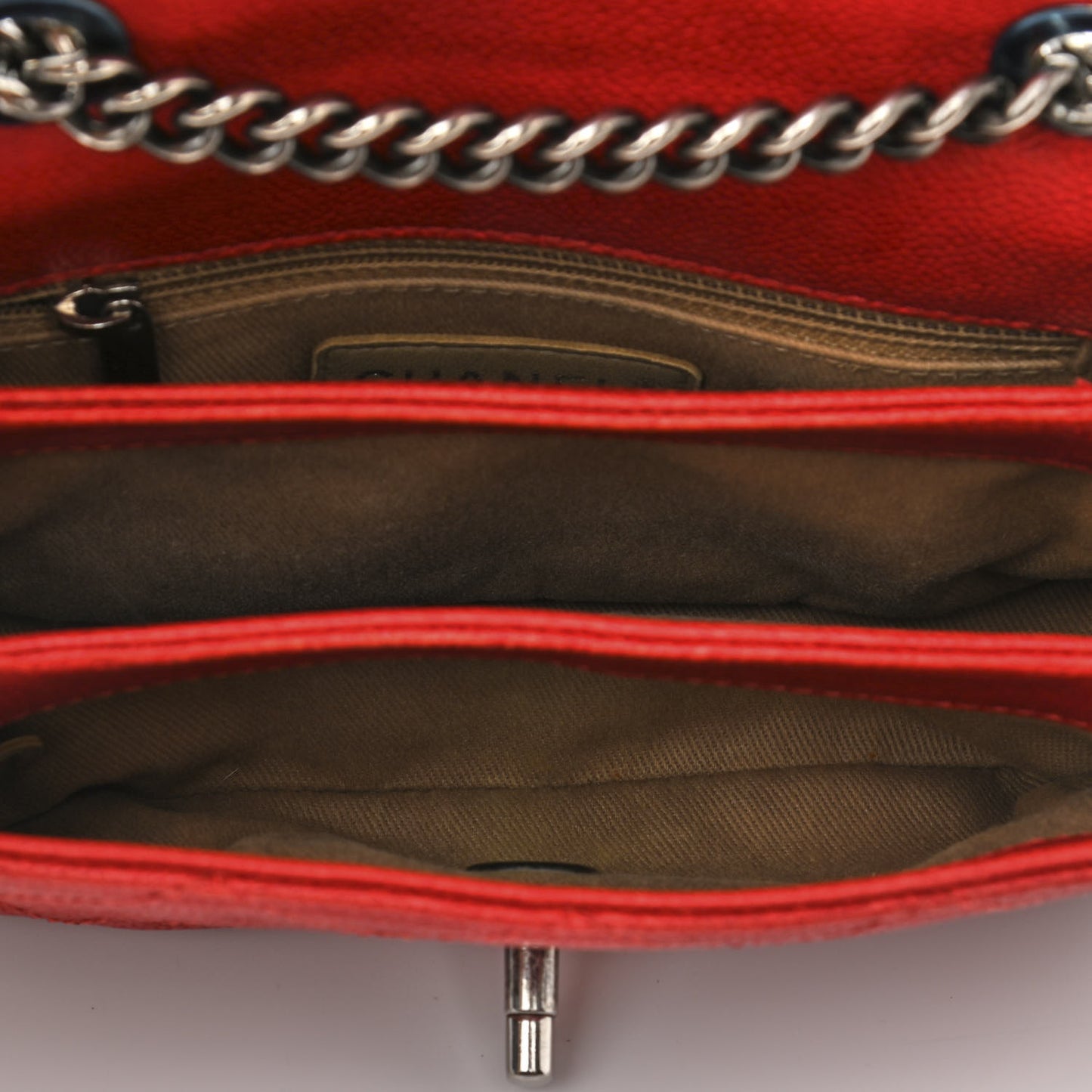 Caviar Quilted Mini Simply CC Flap Red