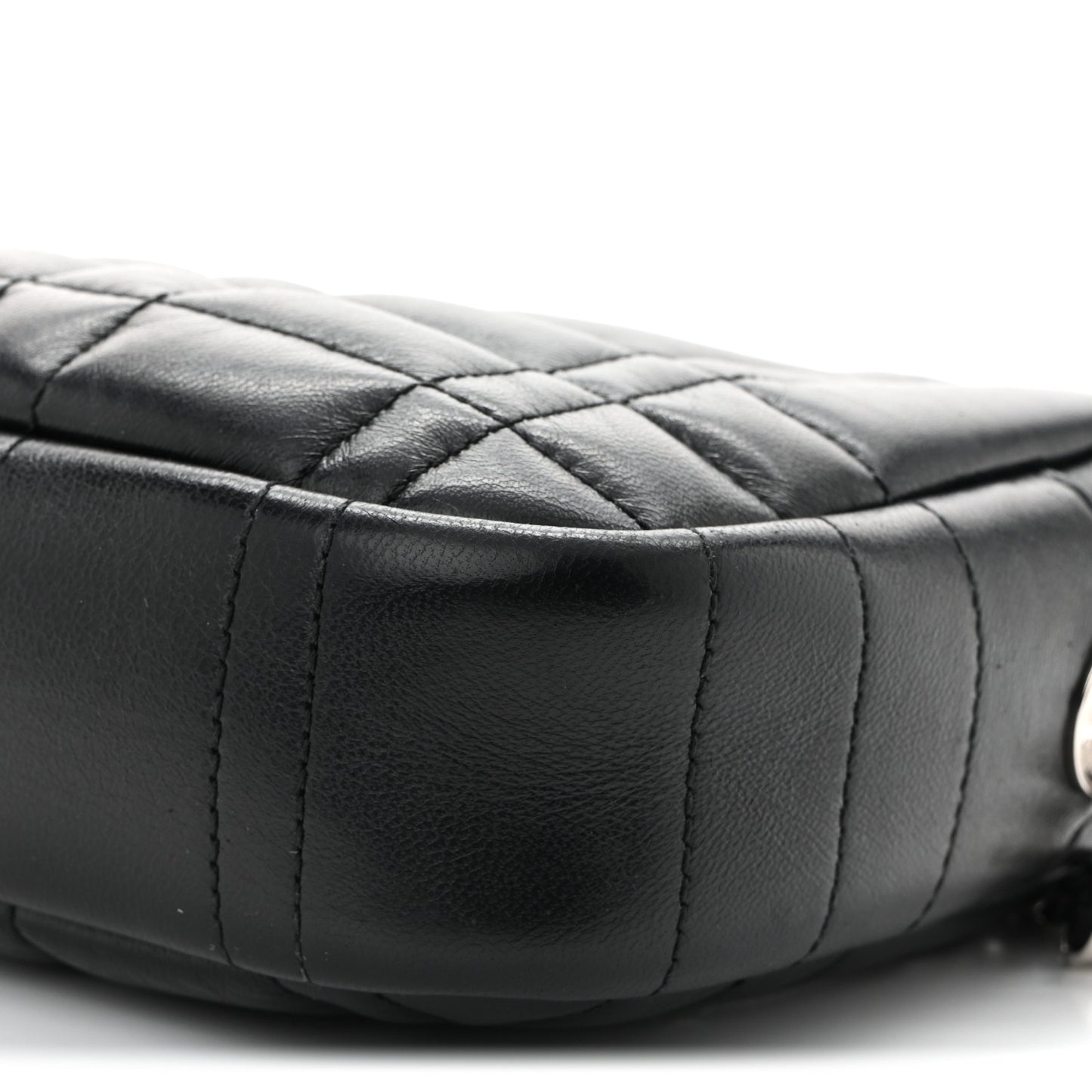 Calfskin Quilted Small Lola Camera Bag Black