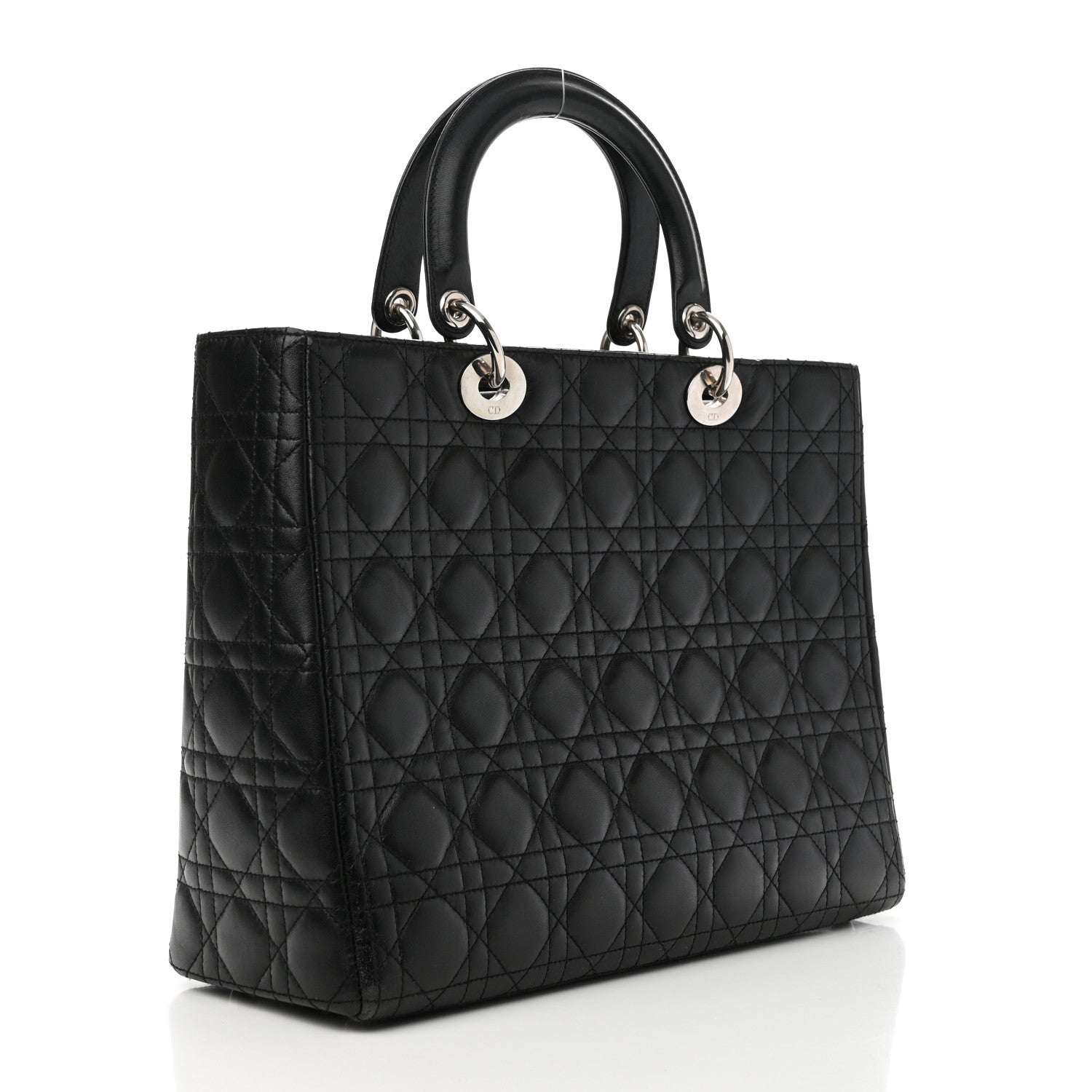 Christian Dior Lambskin Cannage Large Lady Dior Black 3 of 10