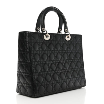 Christian Dior Lambskin Cannage Large Lady Dior Black 3 of 10