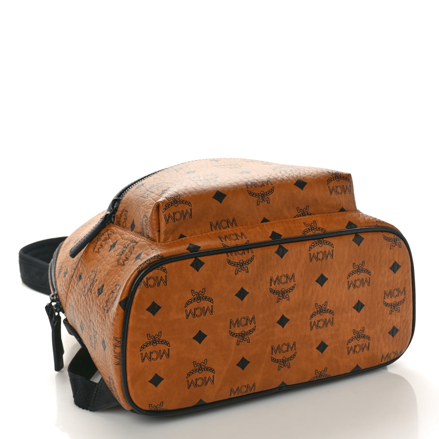 MCM Visetos Small Stark Backpack Cognac Black 4 of 10