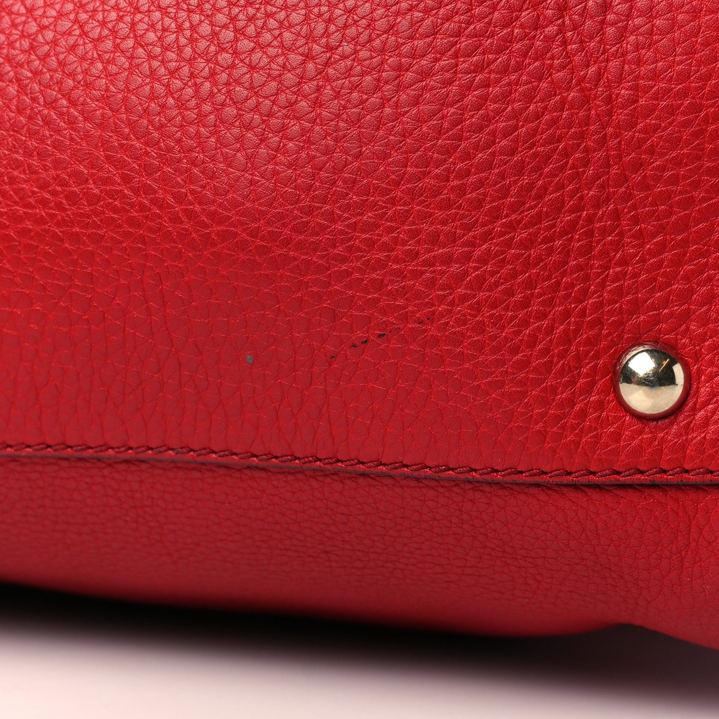 Pebbled Calfskin Medium Soho Shoulder Bag Red