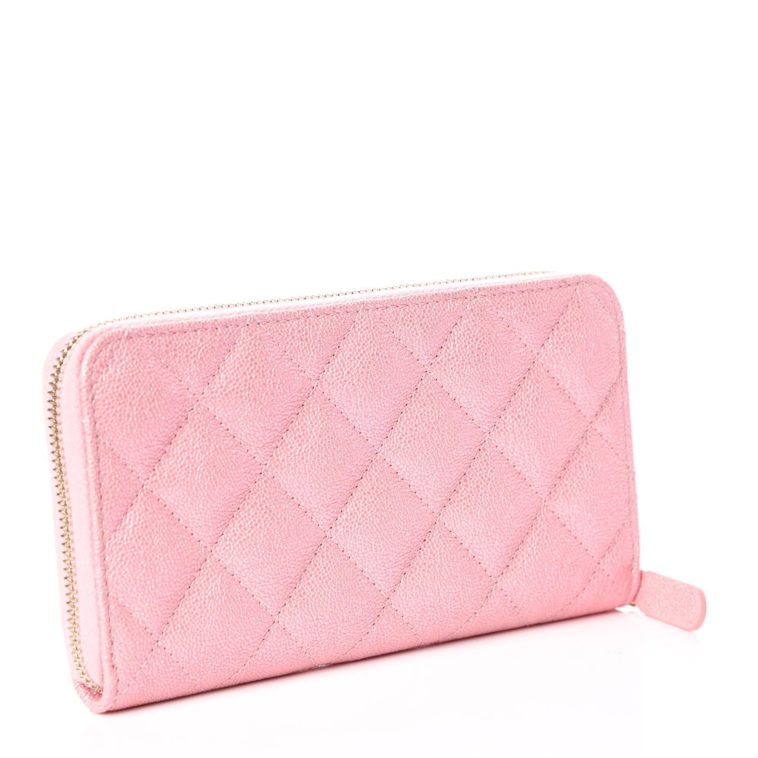 Chanel Iridescent Caviar Quilted Medium Zip Around Wallet Pink 3 of 9
