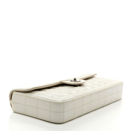 Chanel Patent Quilted East West Chocolate Bar Flap White 4 of 13