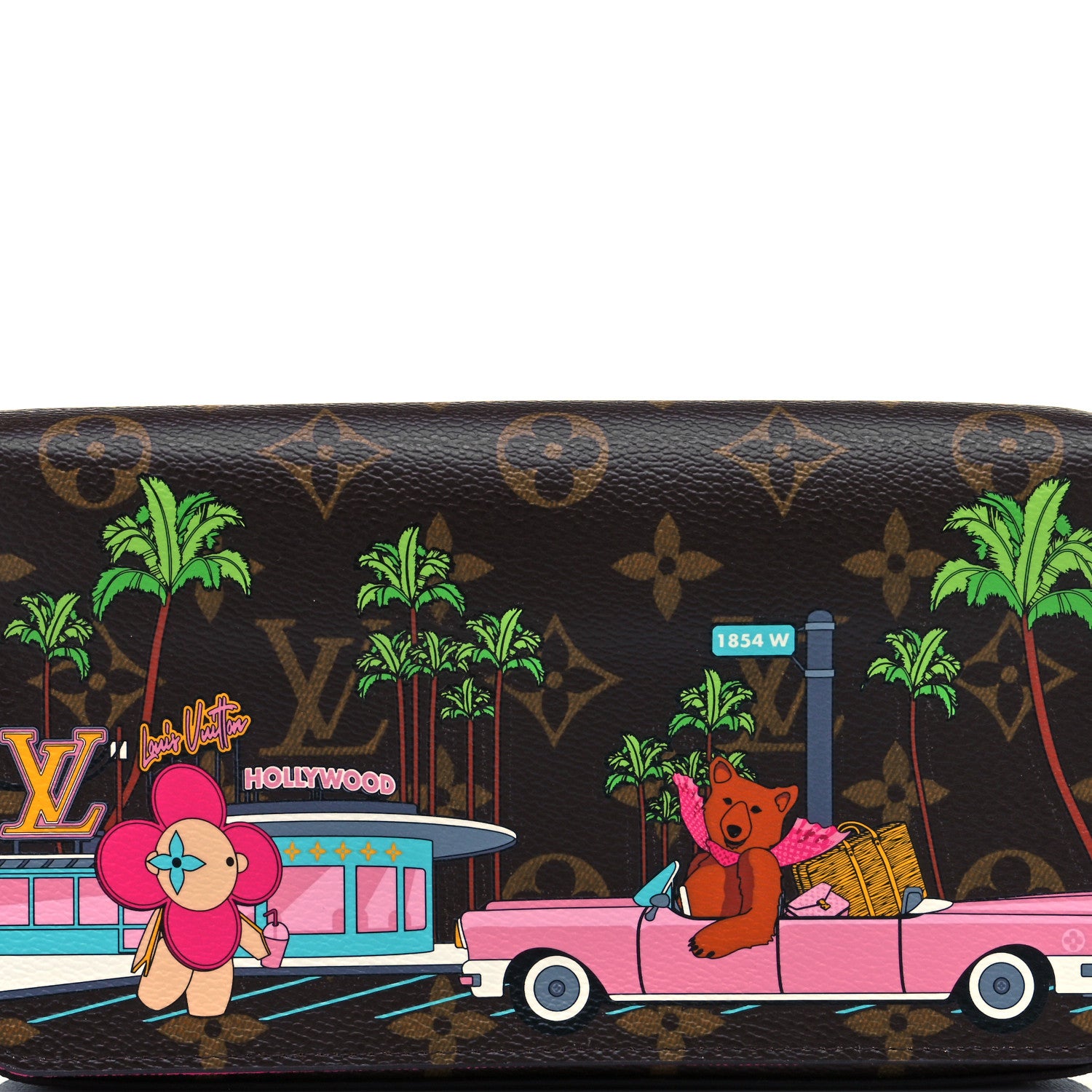 Louis Vuitton Monogram 2021 Christmas Animation Hollywood Pochette Felicie Chain Wallet Fuchsia 10 of 11