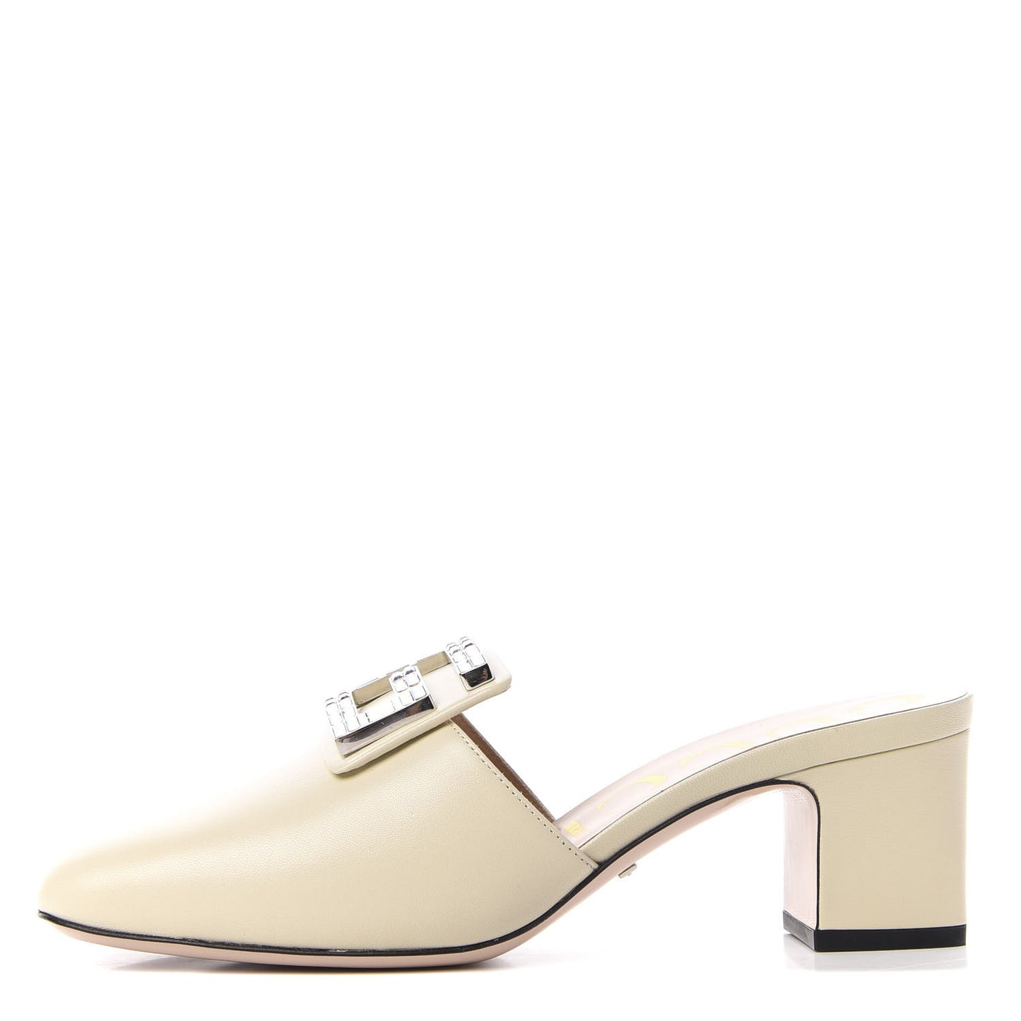 Malaga Kid Crystal Square G Madelyn Mules 37.5 Vintage White