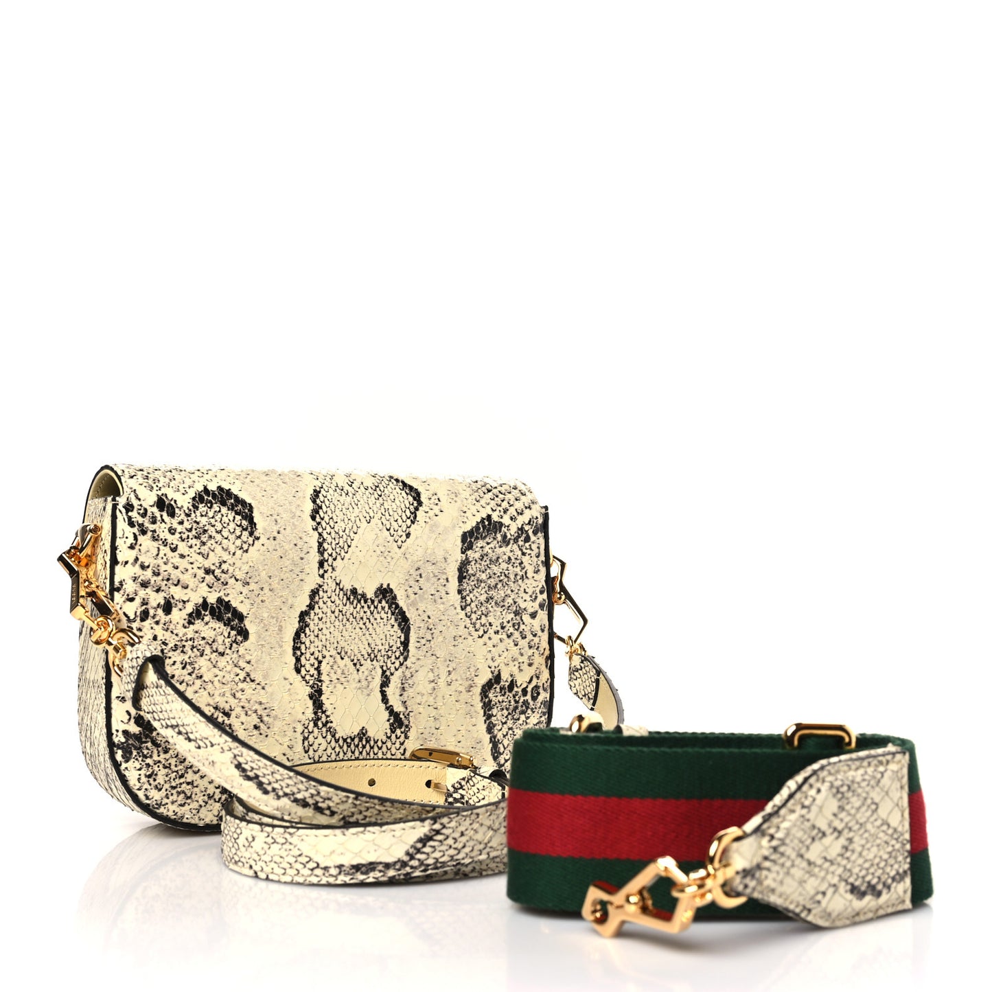Snakeskin Web Mini Horsebit 1955 Shoulder Bag New Rock