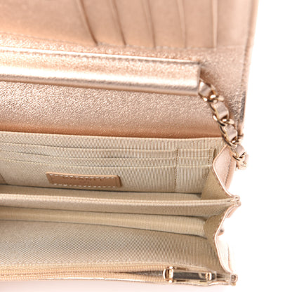 Chanel Metallic Lambskin Quilted Mini Wallet On Chain WOC Gold 5 of 9