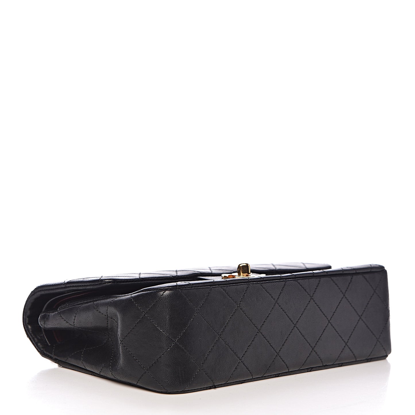 Lambskin Quilted Small Double Flap Black