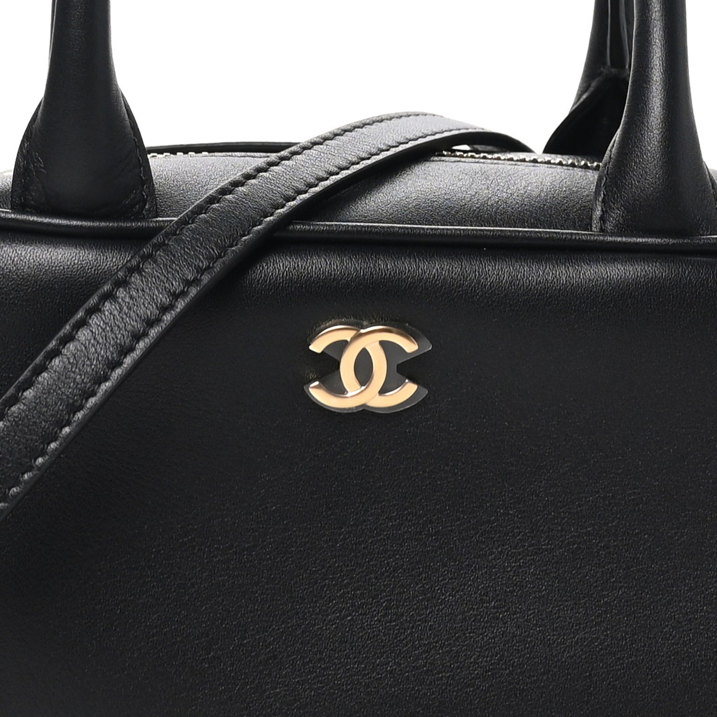 Calfskin Small Perfect Bowling Bag Black