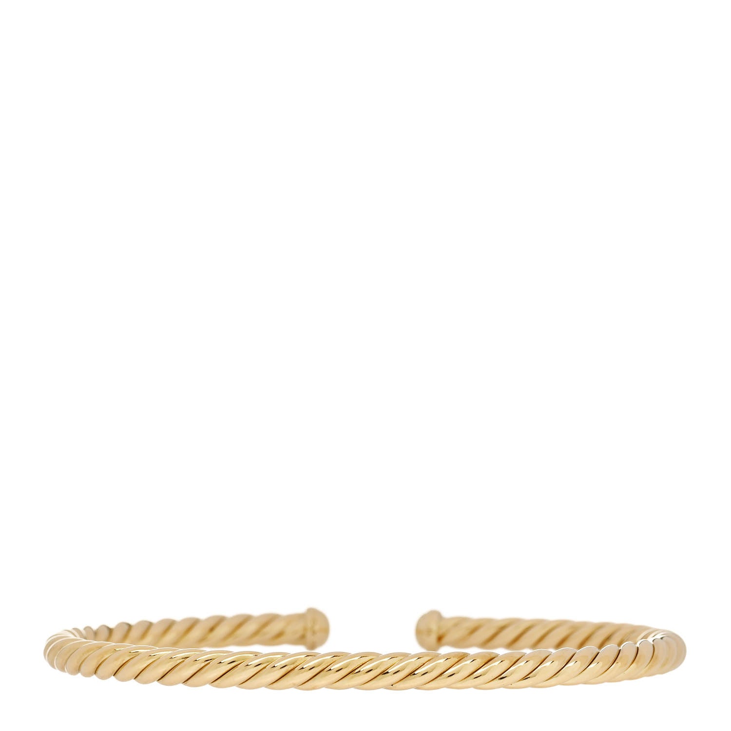 David Yurman 18K Yellow Gold 4mm Cablespira Bracelet 2 of 4
