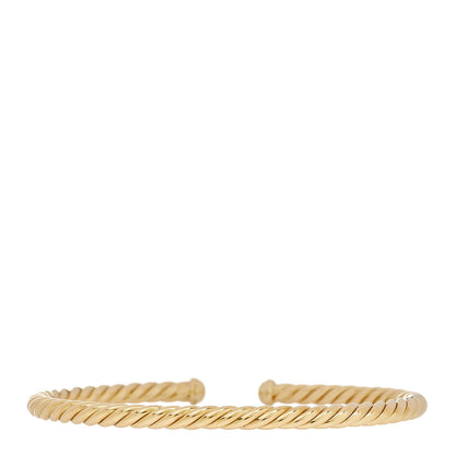 David Yurman 18K Yellow Gold 4mm Cablespira Bracelet 2 of 4