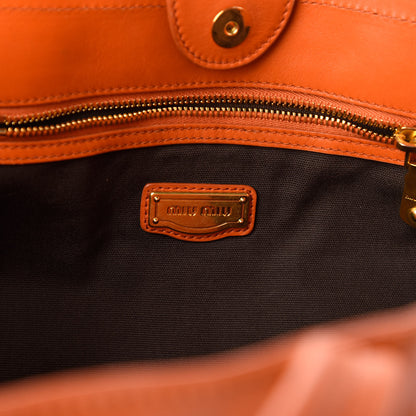 Miu Miu Vitello Soft Shopping Tote Papaya 8 of 10