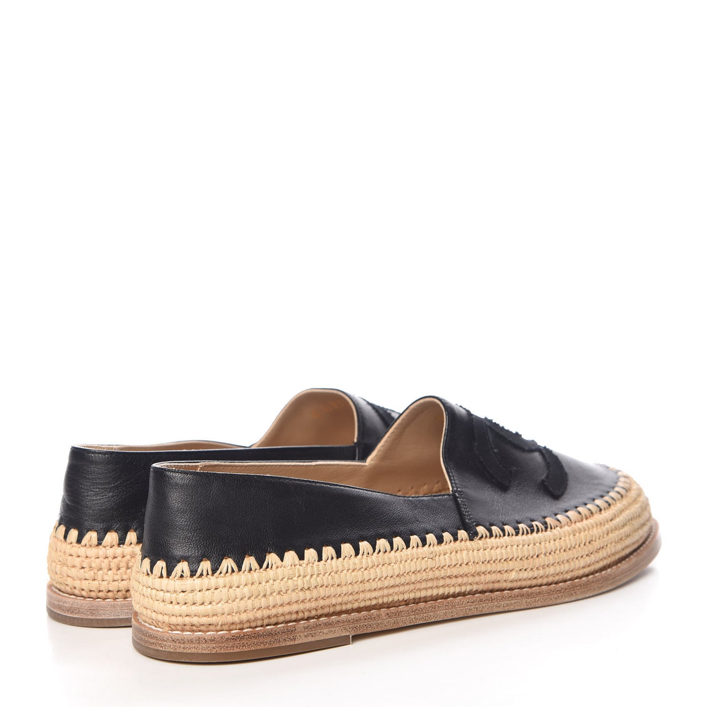 Lambskin Grosgrain CC Espadrilles 39 Black