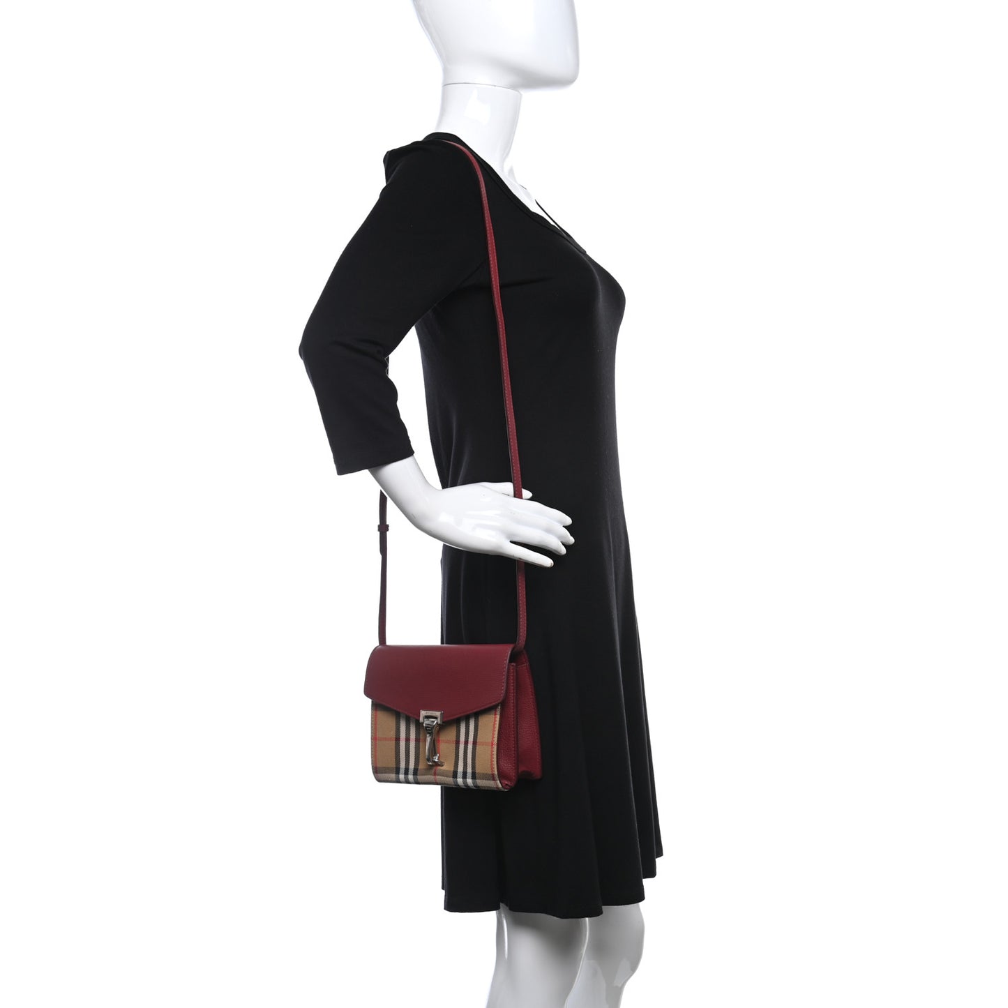 Derby Calfskin House Check Mini Macken Crossbody Bag Russet Red